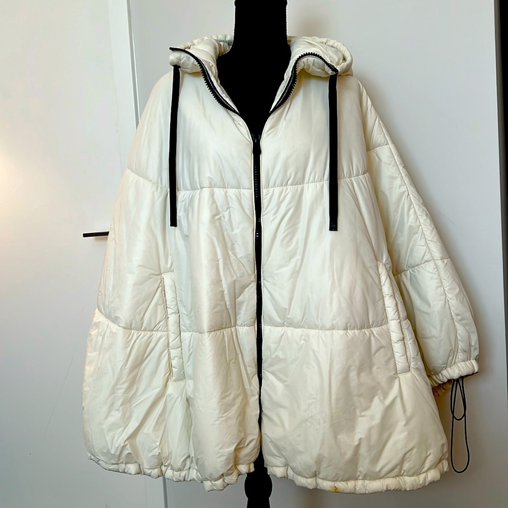 Zara puffer cape/poncho with hood